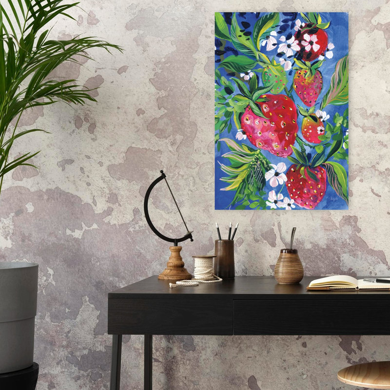 Art contemporain de fleurs juteuses et abstraites, H 24 po x l 16 po