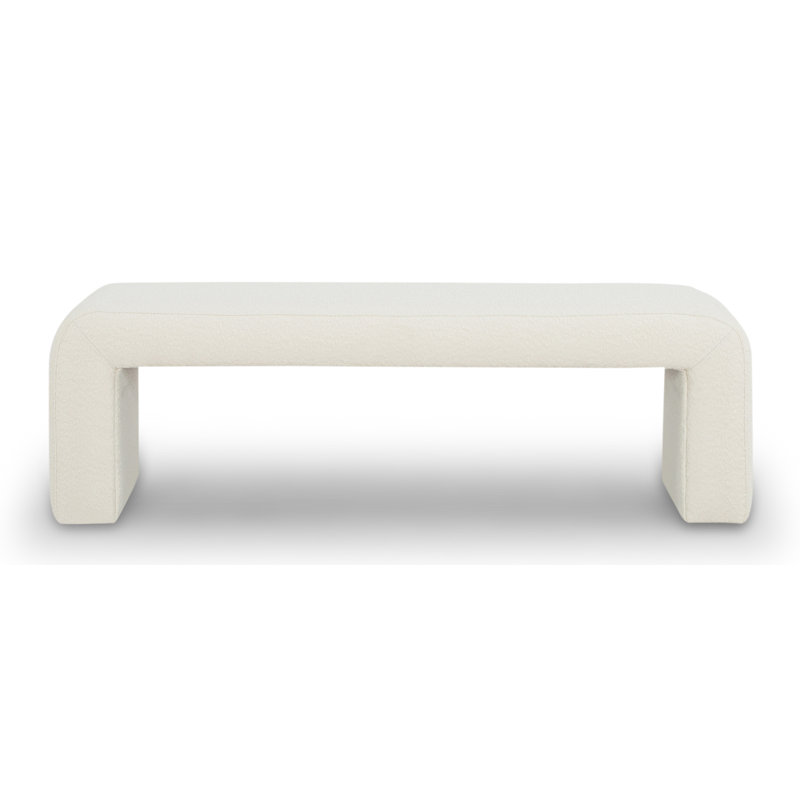 Banc rembourré Colyt 47 "-60", H 19 po x l 60 po x P 18 po, Blanc cassé