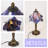 14 Inch High Tiffany Flower Style Table Lamp, Multicolored Art Stained Glass Desk Light With Creativity Colored Glass Leaves Design-1378721248