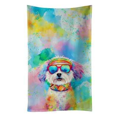 Bichon Frise Hippie Dawg Kitchen Towel