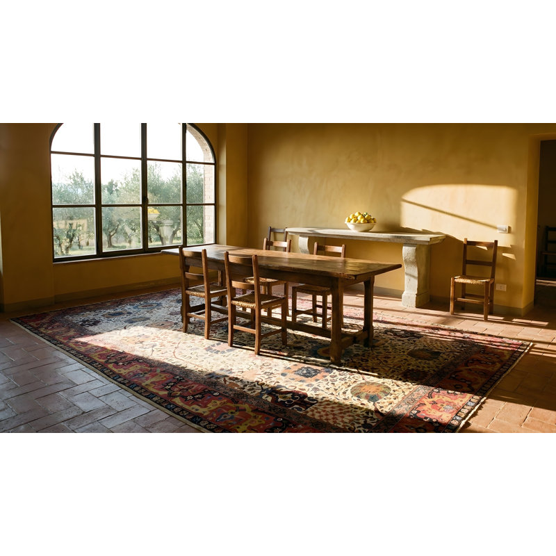 Tapis ivoire beige crème en laine antique noué à la main beige des années 1900