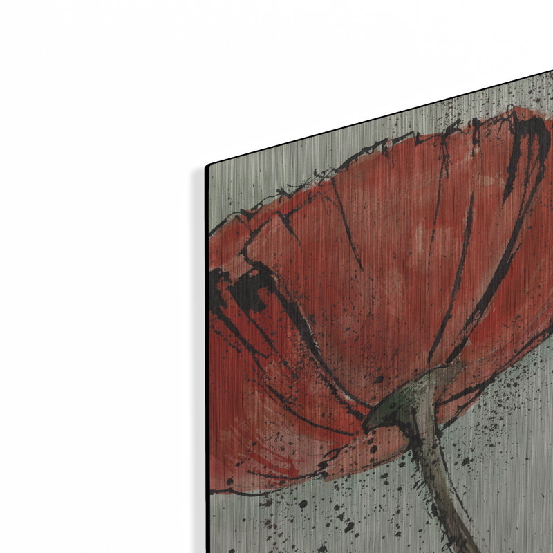 «Not A California Poppy 1» par Chris Paschke, art mural en métal, H 12 po x l 12 po
