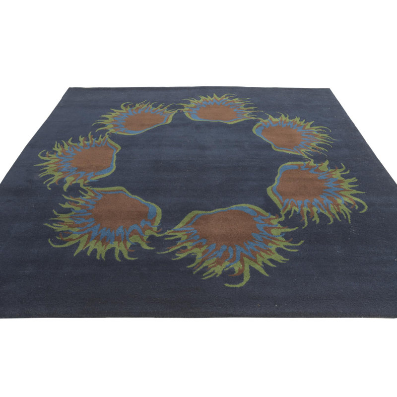 Tapis carré bleu marine Parris