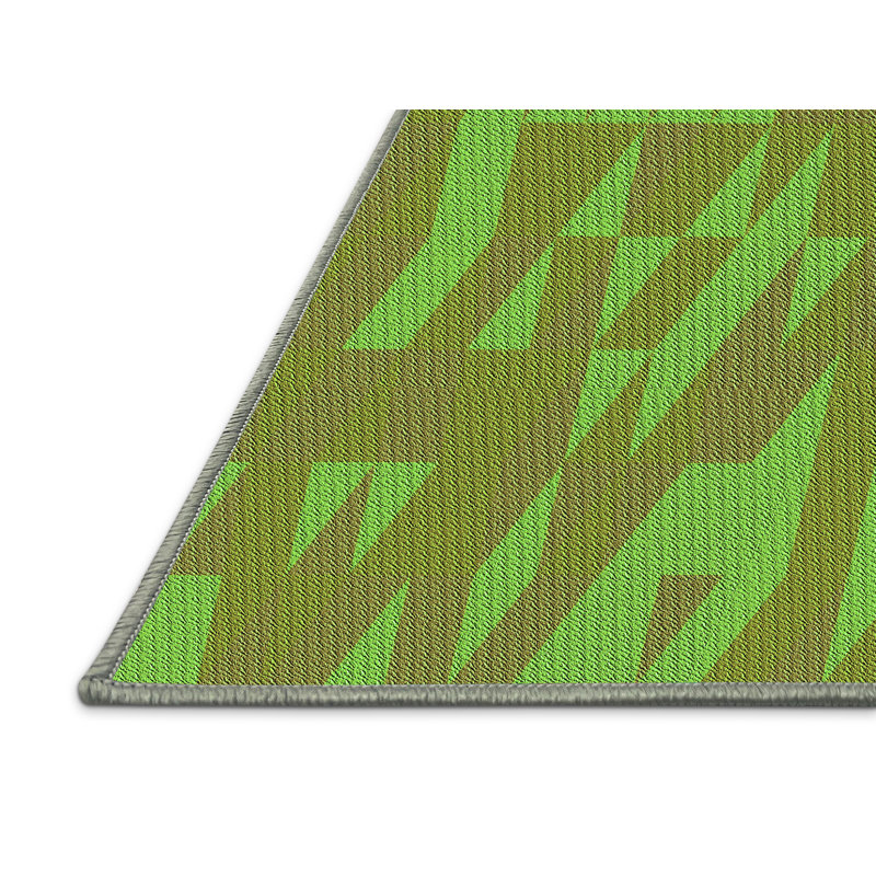 Tapis 100% à motifs lavables à la machine 2989 - Pat70-GRN, Rectangle 2 pi x 3 pi