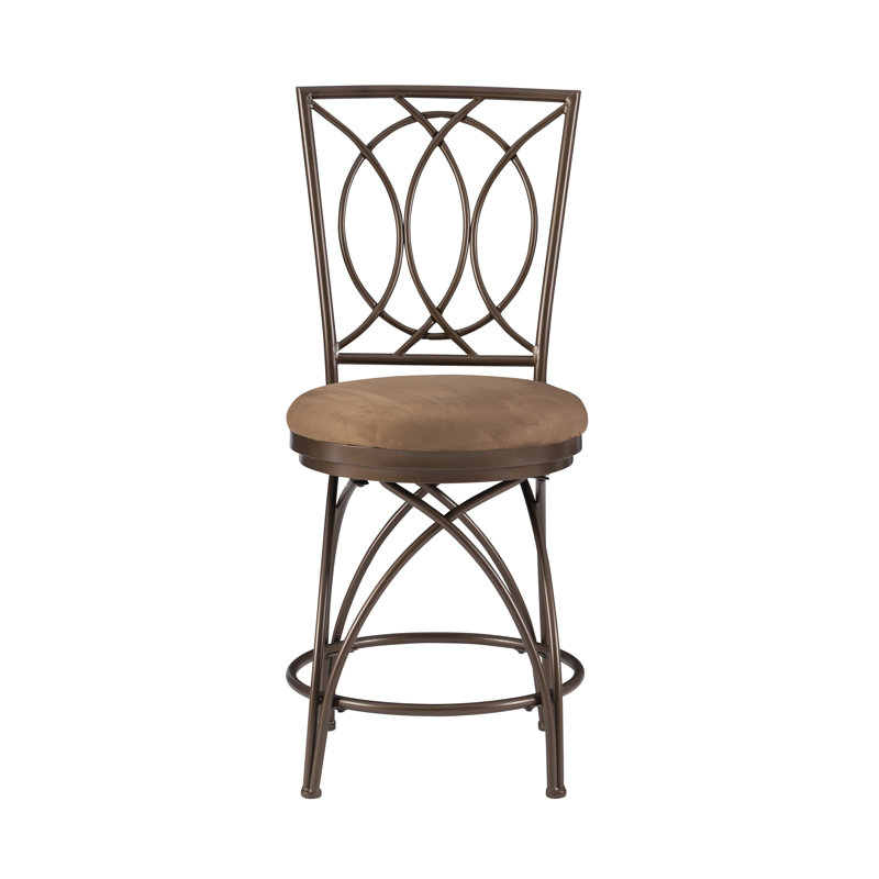 Sasun Swivel Upholstered Counter Stool with Metal Frame, Counter Stool (25" Seat Height)