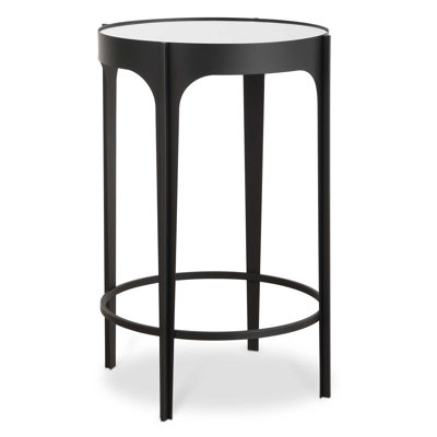 Mirrored Glass Top End Table