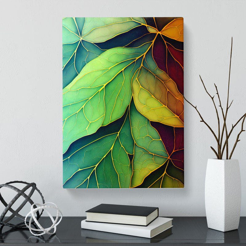Ivy Leaf Expressionism Style Vol.1 - Wrapped Canvas, 50cm H x 35cm W x 3cm D