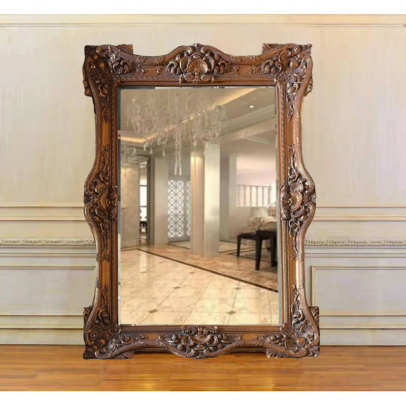 Rectangle Solid Wood Mirror, Copper