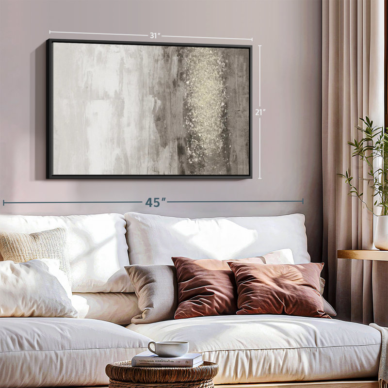 Abstrait «Glitter Rain I», H 21 po x l 31 po