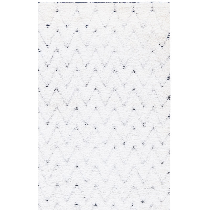 Tapis ivoire / bleu marine Deuk 326, Rectangulaire 3 pi x 5 pi