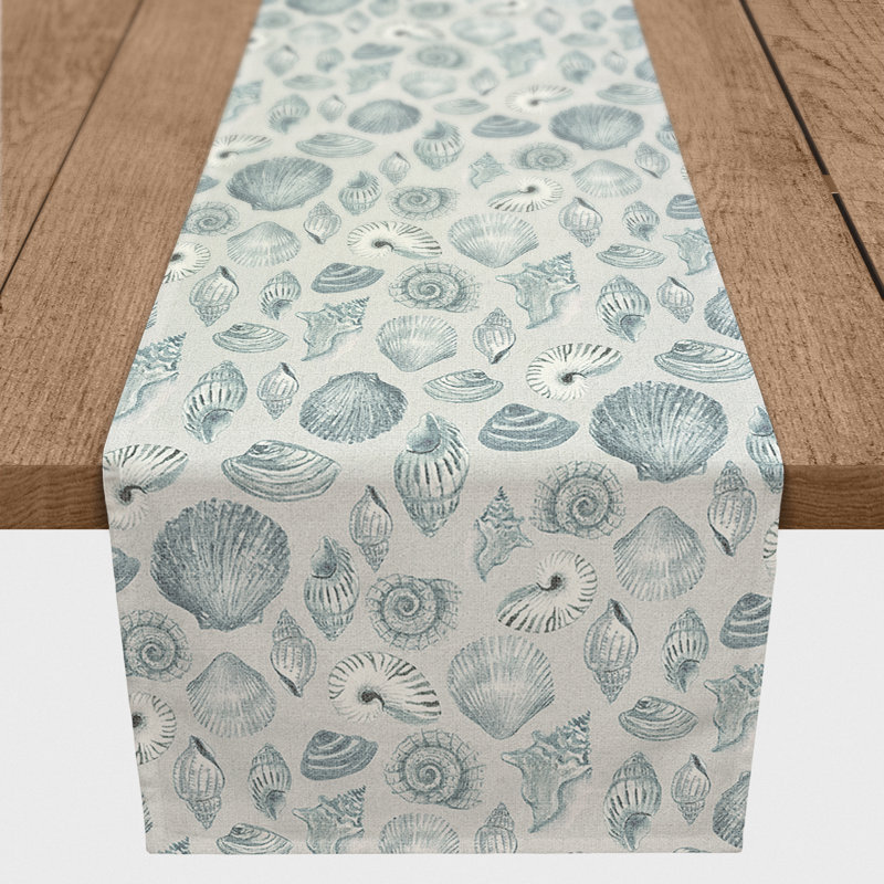 Chemin de table rectangulaire, 90 po x 16 po, Bleu/Gris