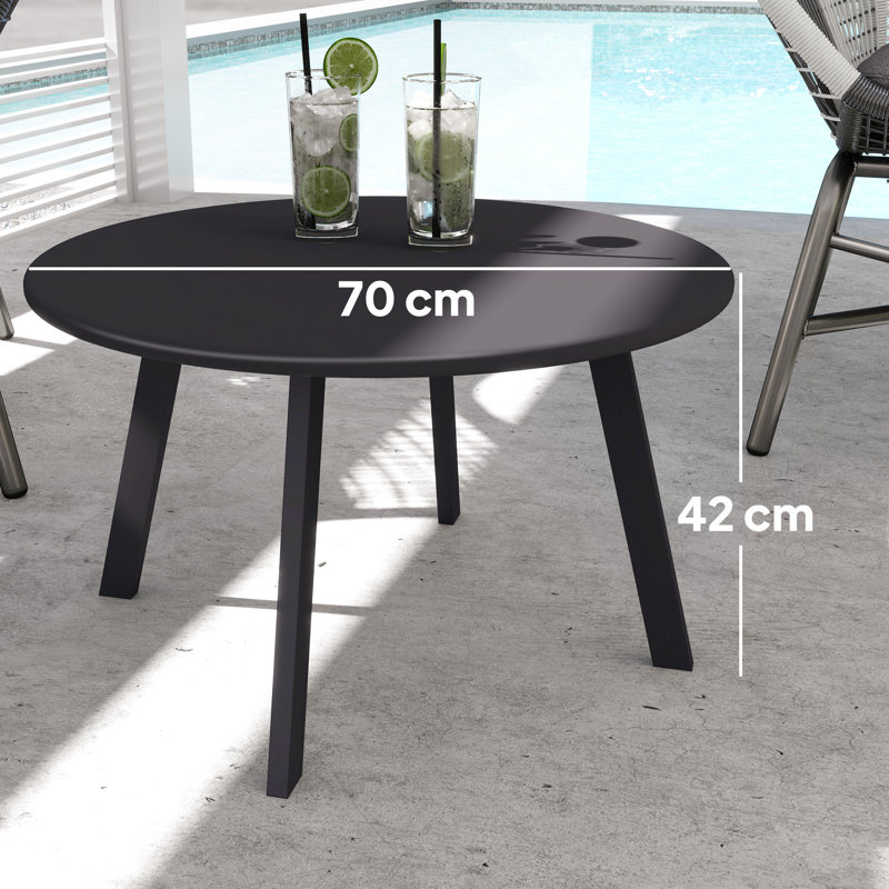 Round Metal Outdoor Coffee Table , 70cm cm W 70cm cm D