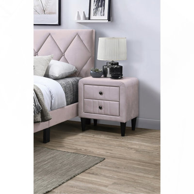 Velours magnifique table de chevet 1pc table de chevet 2X tiroirs meubles de chambre design élégant
