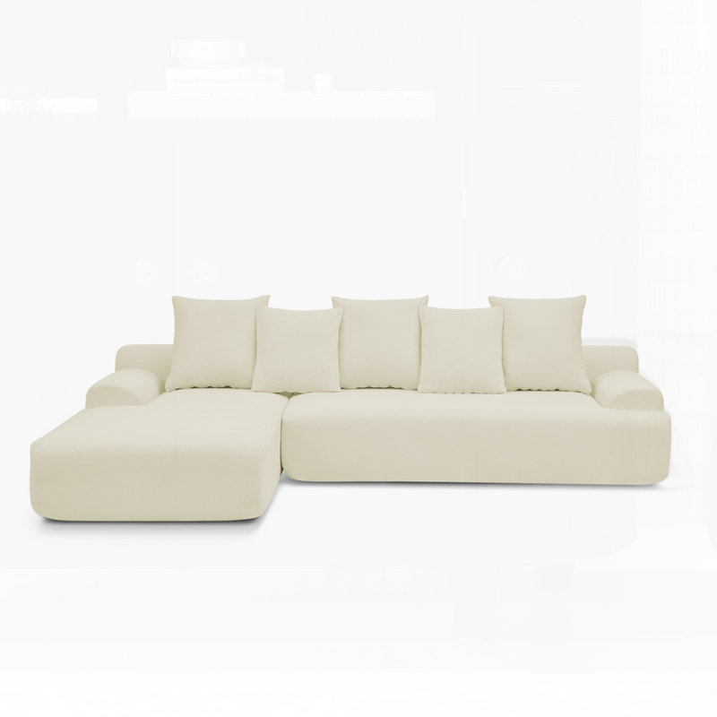 Canapé modulaire modulaire désossé Tavian, Velours beige