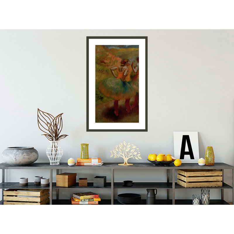 Danseurs portant des jupes vertes par Edgar Degas, impression giclée encadrée, H 41,5 po x l 26,57 po