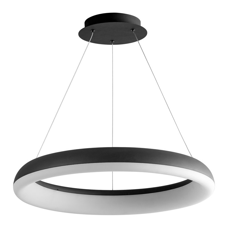 Lustre géométrique à 1 lumière DEL, Noir, H 99,25 po x l 23,5 po x P 23,5 po