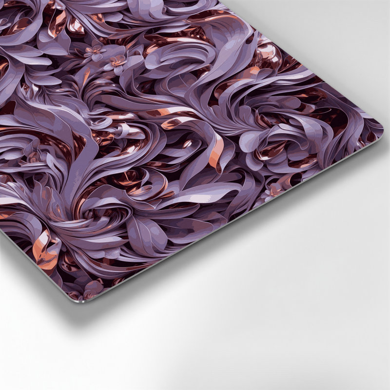 Abstrait floral 59, art mural en métal mauve