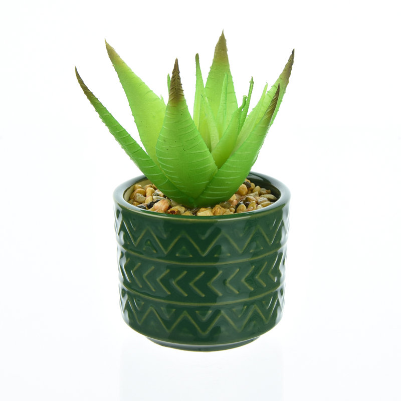 14cm Faux Succulent in Porcelain Pot