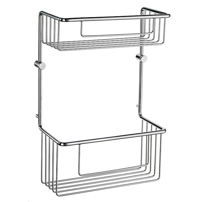 Wall-mounted double shower basket 