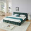 Très grand lit tapissier, cadre de lit rembourré confortable, tissu chenille, avec tête de lit et cadre de lit solide. Avec tiroir pour rangement - Vert (88,5 po x 85,5 po x 31 po)-789782917-789782914