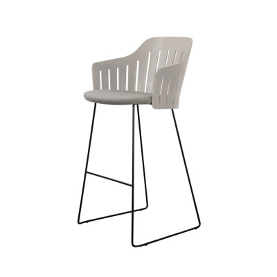 Choice Chair Outdoor and Bar Sledge Steel Base with Taupe Upholstery Cane-line Natté Seat Cover