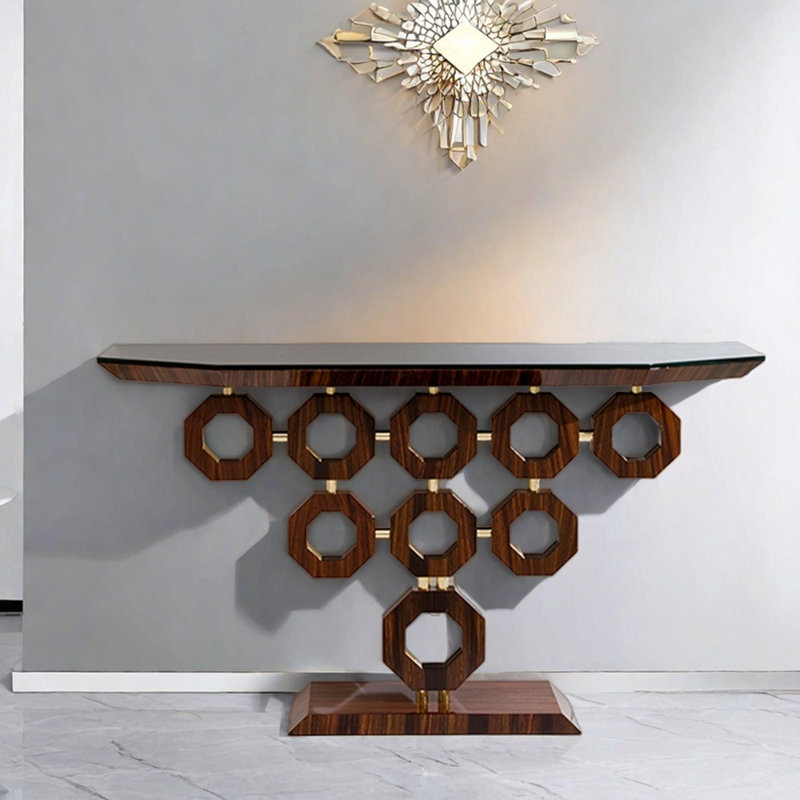 Console de hall d'entrée artistique de luxe, H 33,5 po x l 55,1 po x P 15,7 po