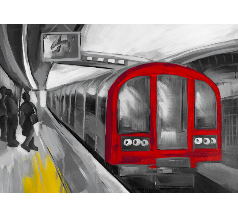 «Waiting Subway - Industrial Transport», art sur toile | Décoration intérieure