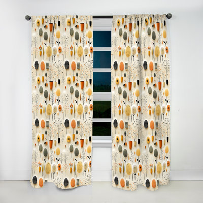 Mcm Minimalist Charm - Mid-Century Curtain - Velvet Room Darkening - 1 Panel