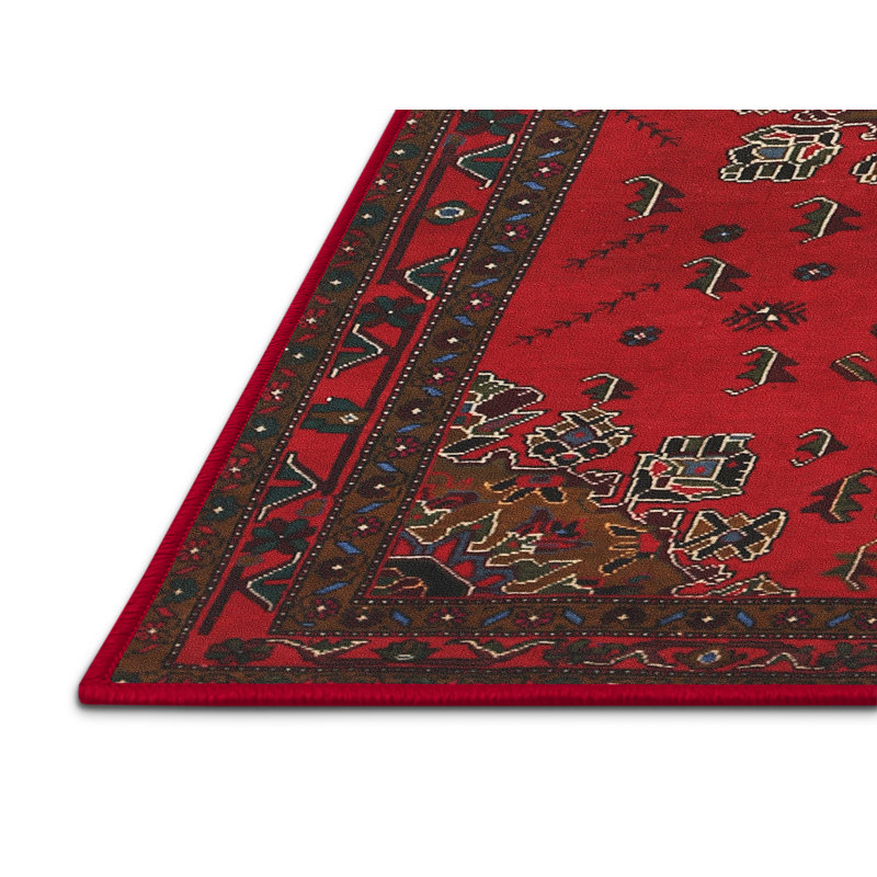 Tapis oriental multicolore tissé à la machine Oriental, Rectangle 8 pi x 10 pi