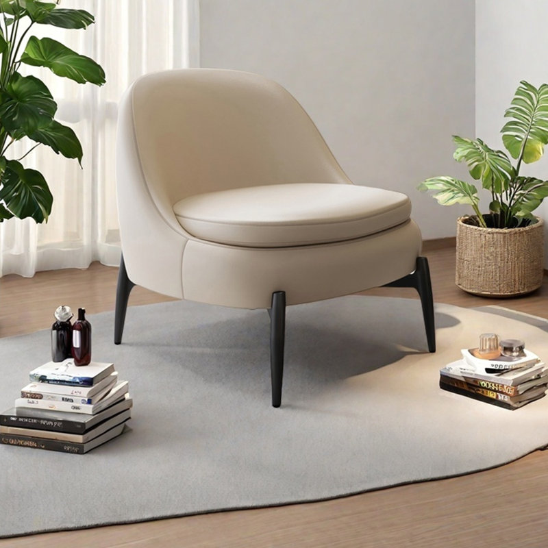 Méridienne légère en similicuir de style luxueux, Beige