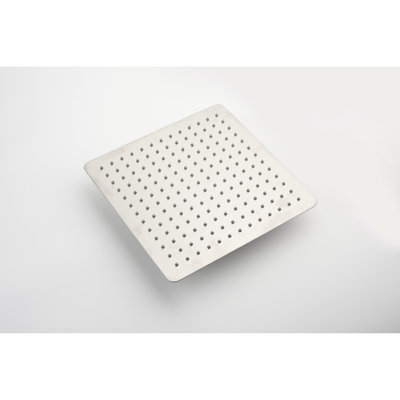Stainless Steel Rain Shower Head - Clogging, 10" Square, Brushed Nickel, Waterfall Experience 304 Corrosion, Water Saving, 2.5 Gpm Max Flow Rate