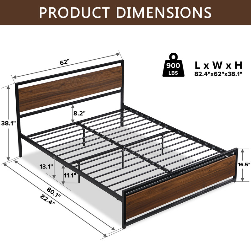 Chervil  Platform Bed, Queen