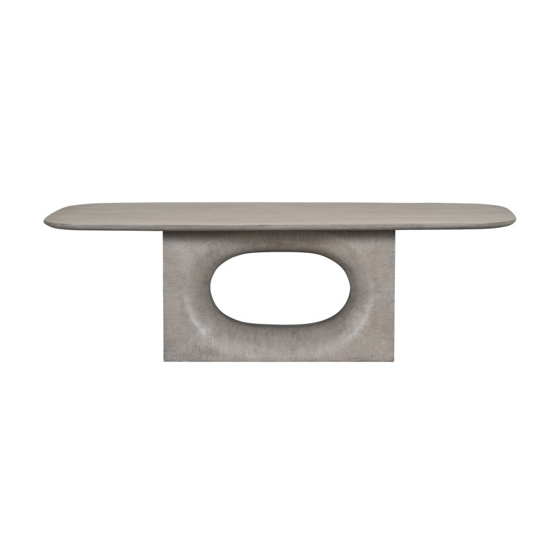 Luka 96" Modern Wood Dining Table in Dusted Stone Brown Finish with Clean Lines