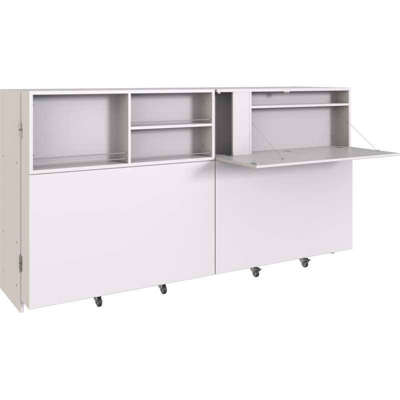 Carnahagh Foldable and Modular Floating Desk, White, White
