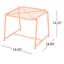 Table d'appoint moderne H 15,86 po avec structure en fer et filet, orange, l 19,25 po x P 18,45 po, résistant aux intempéries, assemblage requis: H 15,5 po - construction orange-260186090