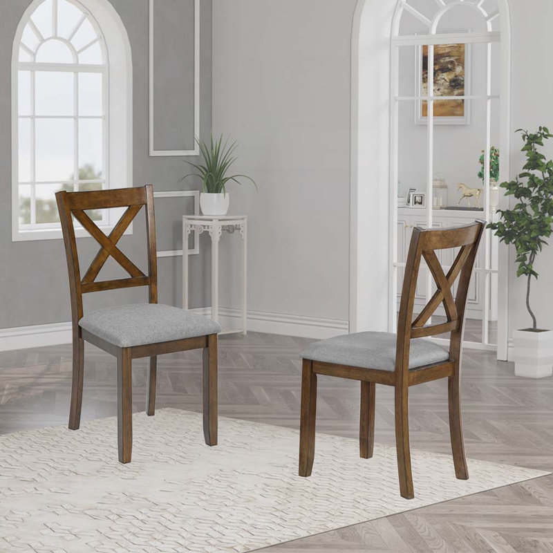 Chaises de cuisine avec siège rembourré, chaise d'appoint pour la salle à manger, Noyer