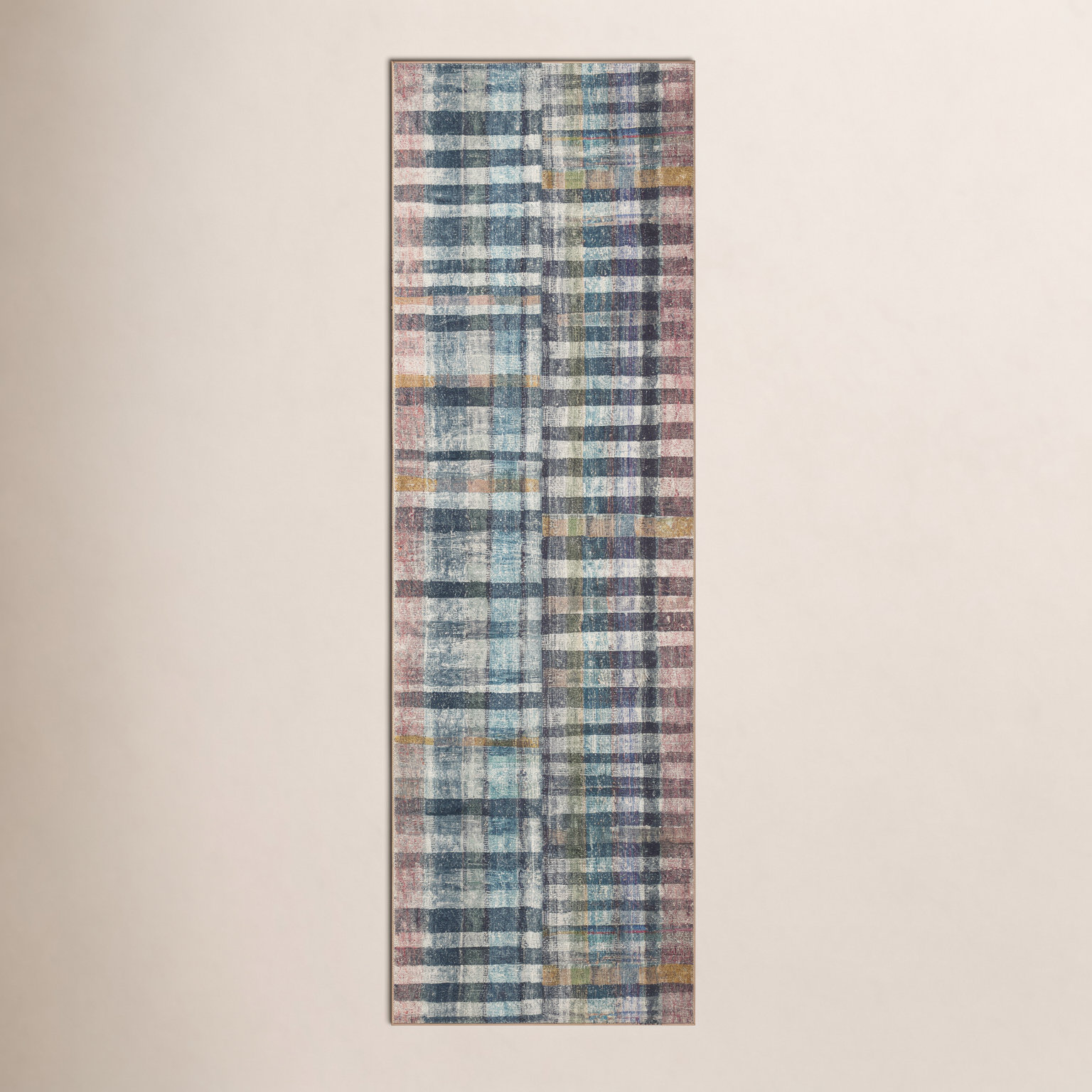 Chris Loves Julia x Loloi Humphrey Blue Yellow Rug, Runner 2'3" x 9'6"