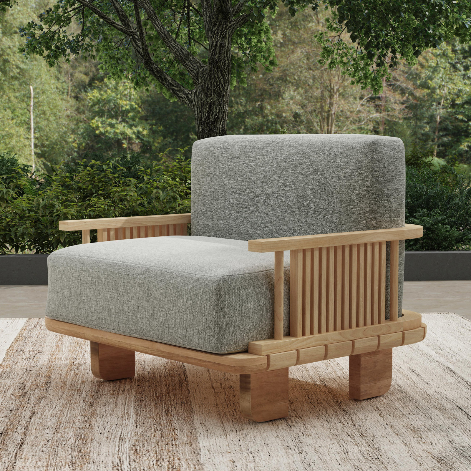 Melany Teak Patio Lounge Chair