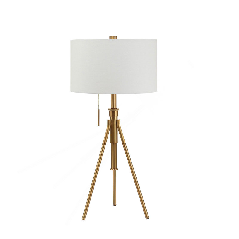 Vintage Look 1Pc Floor Lamp Stained Gold Tripod Legs Unique Lamp Pull Switch 32"H, 32", Gold