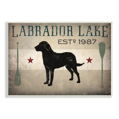 «Labrador Lake Rustic Dog Row bateau Oars Cabin Sign» par Ryan Fowler - impression