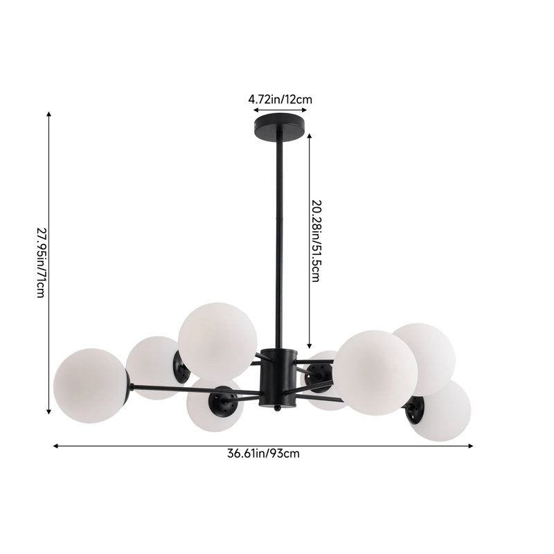 8-Head Modern Sputnik Chandelier Pendant Light