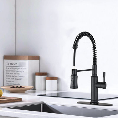 Matte Black Stainless Steel Touch Kitchen Faucet With Pull Down Spray, 360-Degree Rotatable Nozzle For Complete Sink Cleaning Function, Corrosion And Rust- Nature, Convenient Water Temperature Flow