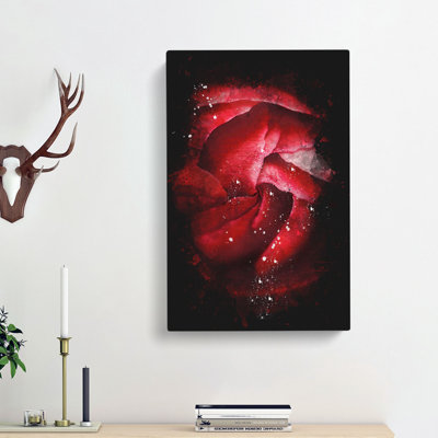 Petals of Red Flower - Wrapped Canvas
