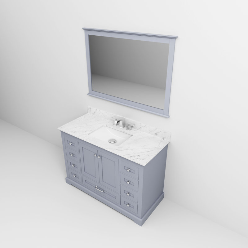 Dukes 48" Dark Grey Single Bath Vanity with Marble Top