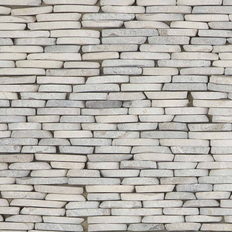 Nature Stacked Pram Gray Pebble Mosaic Tile, Pram Gray