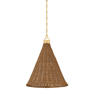 Kensington Pendant in Aged Brass by Mark D. Sikes