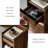 Modern Minimalist Walnut-Coloured Pine Sofa Side Table with Casters