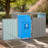 Metal Outdoor Garbage Bin Shed with Lockable Doors and Lift-Up Lids, Galvanized Steel Storage for Garden or Yard-113586094