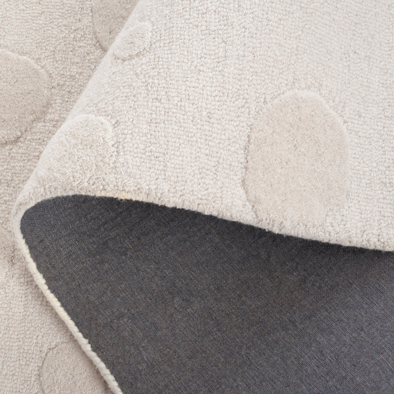 Tapis ivoire en laine / coton touffeté à la main Jennaka, Rectangle 5 pi x 8 pi