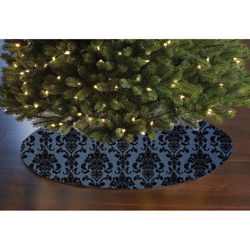 Jupe d'arbre de Noël 58 po Popeline, Bleu sarcelle foncé